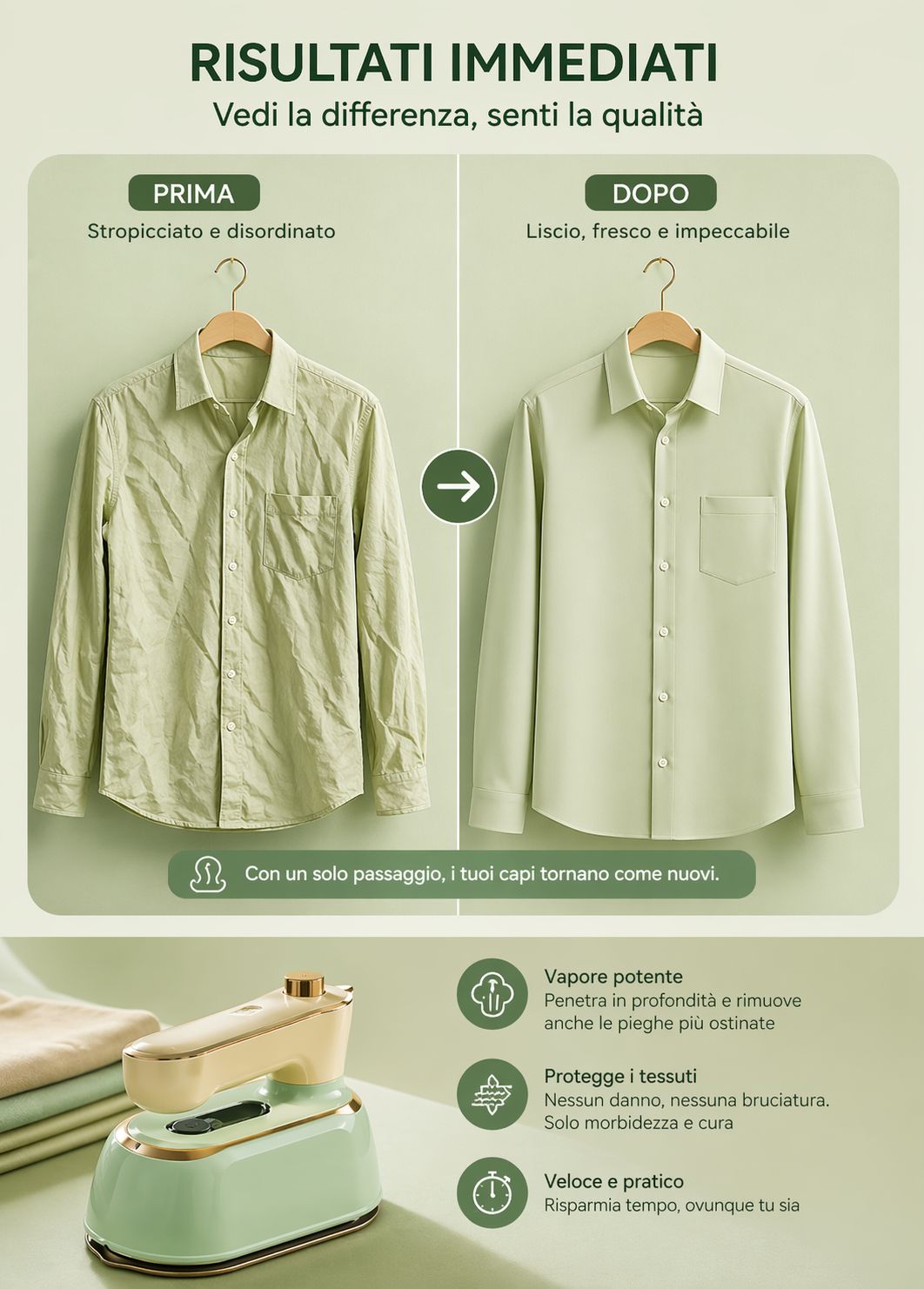 Stiratrice a vapore: Pieghe Addio in 15 Secondi