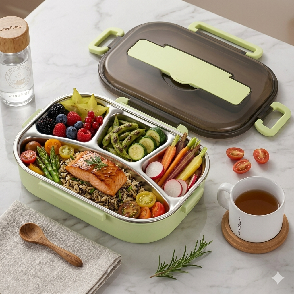 Lunch Box Termica Premium in Acciaio Inox 18/8 – Il Gusto di Mangiare Sano, Ovunque Tu Sia